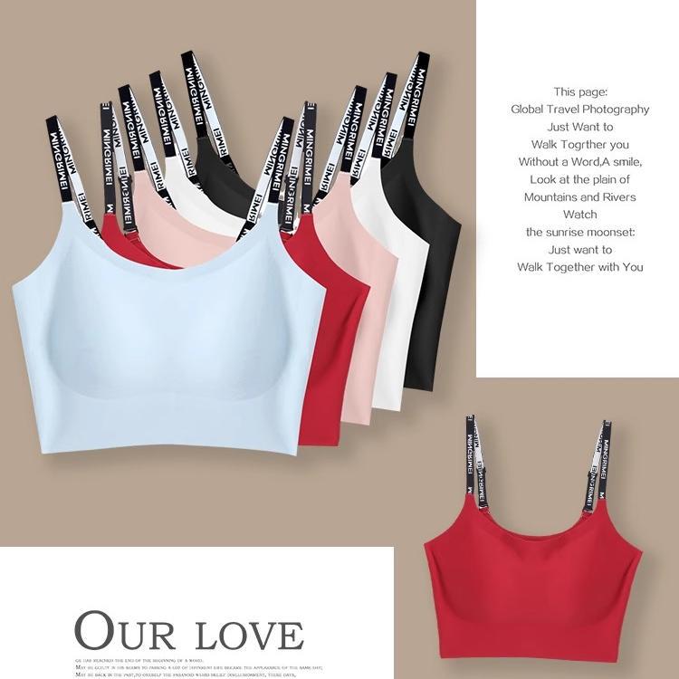 Jelly Strip Support Thin Push-Up Seamless No Rims Breast-Retracting Vest 168 Black Zodiac Red Others - Image 2